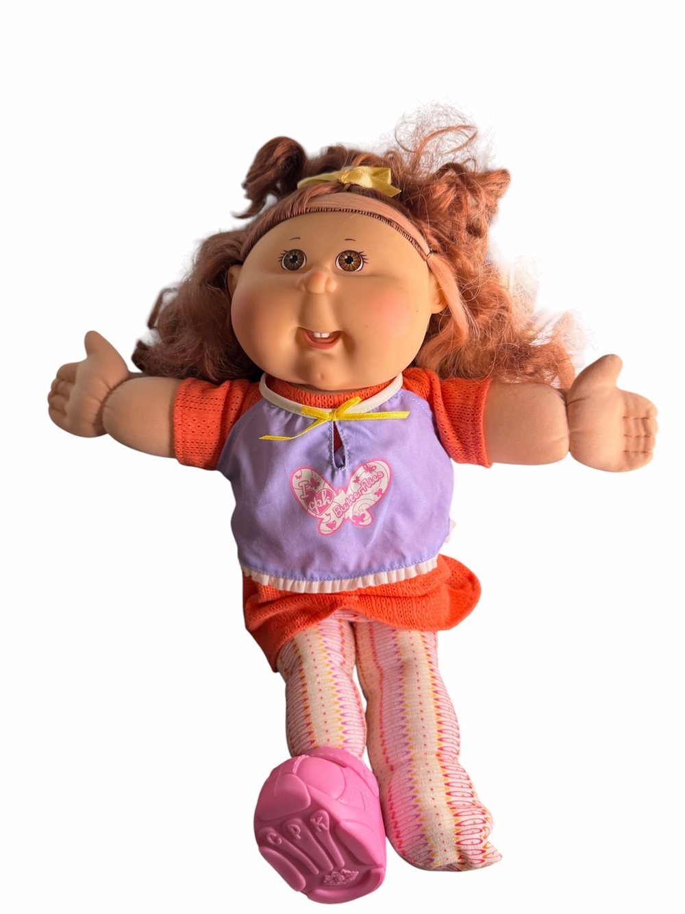 Cabbage Patch Kids Butterfly Doll 16” Red Hair Purple Outfit Plush Toy